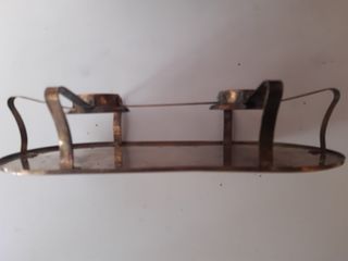 Scaldavivande in ottone con porta candele