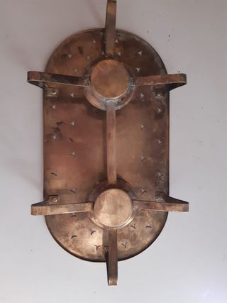 Scaldavivande in ottone con porta candele