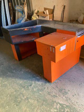 Mostrador caja registradora supermercado