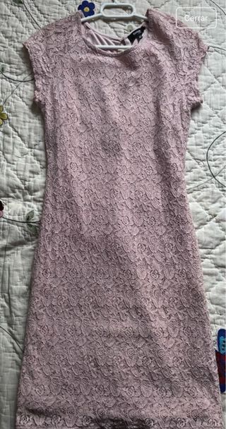 Vestido fiesta encaje rosa