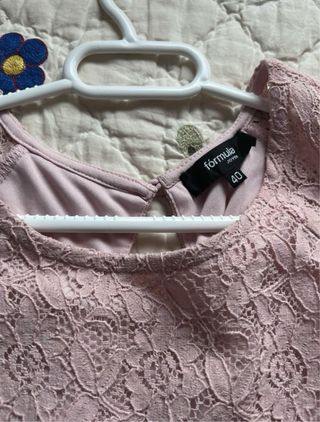 Vestido fiesta encaje rosa