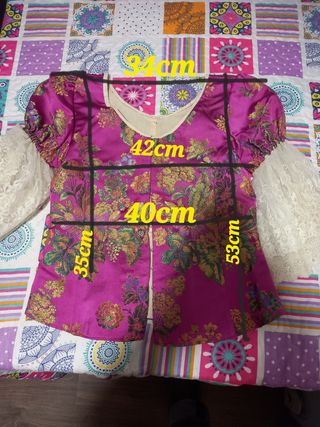 Falda fallera morada y dorada