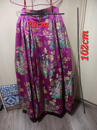 Falda fallera morada y dorada