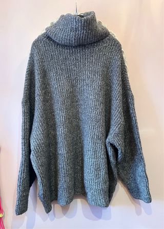 Jersey Zara Gris Cuello Alto Oversize T L