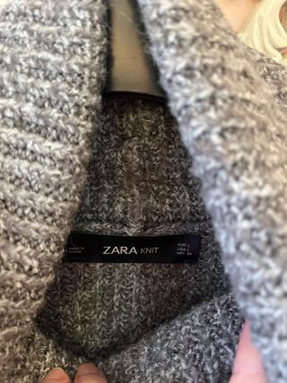 Jersey Zara Gris Cuello Alto Oversize T L