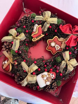 Ghirlanda Natalizia THUN Ceramica e Tessuto