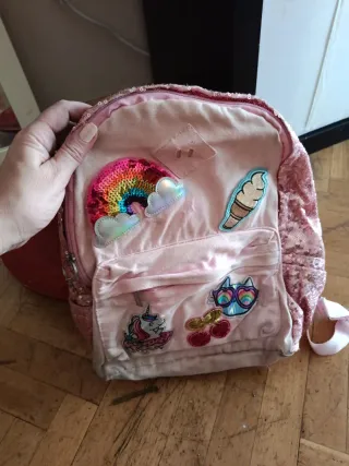 Mochila rosa lentejuelas unicornio