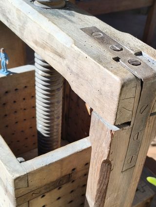 ANTIGUA Prensa de Madera Rústica / Vintage