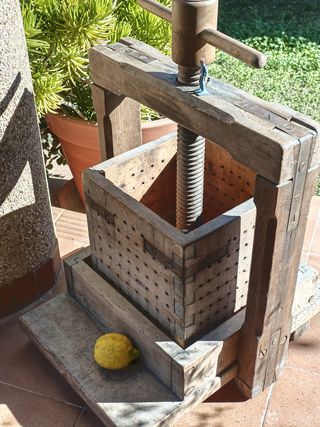 ANTIGUA Prensa de Madera Rústica / Vintage