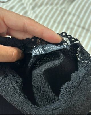 Abito corto Zara pizzo nero taglia M