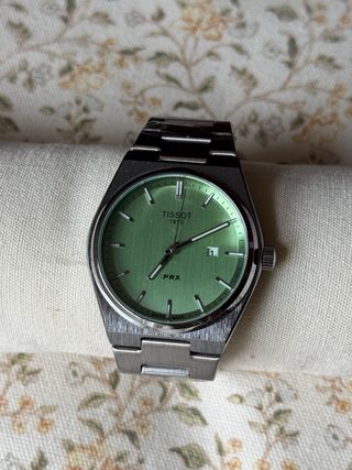 PRX Reloj Verde y Plateado
