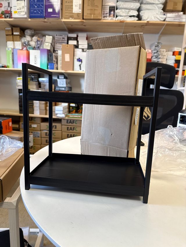 Estantería de mesa negra 2 bandejas