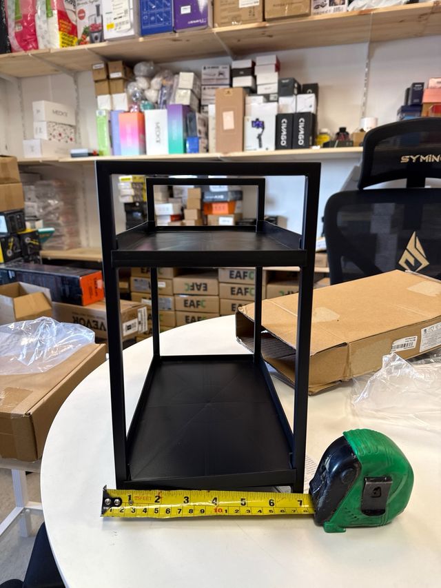 Estantería de mesa negra 2 bandejas