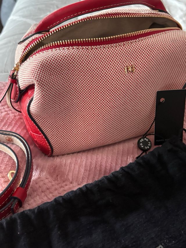 Bolso Purificación García Rojo y Blanco