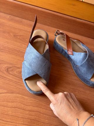 Sandalias Plataforma Azul Talla 37