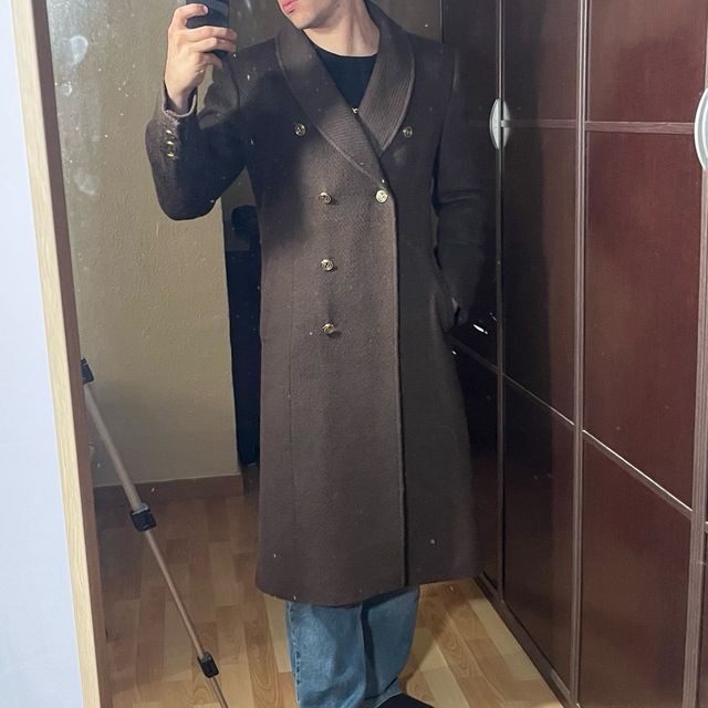 Gabardina de lana Valentino Marrón Vintage Mujer