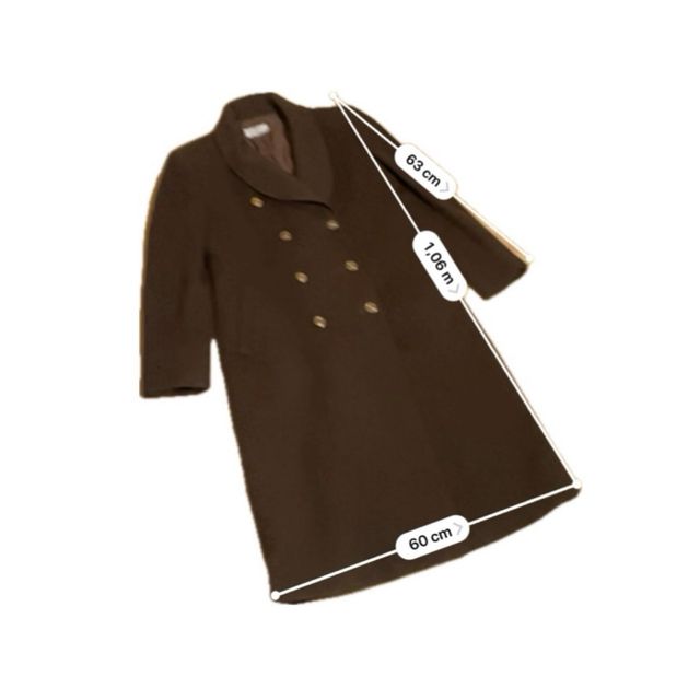 Gabardina de lana Valentino Marrón Vintage Mujer