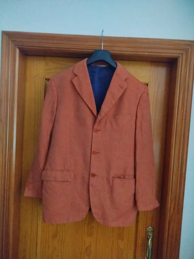 Chaqueta de lino para hombre con forro