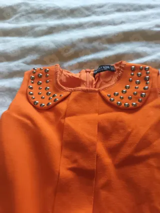 Vestido Denny Rose Naranja Tachuelas