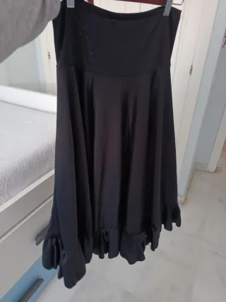 Falda flamenca negra talla única