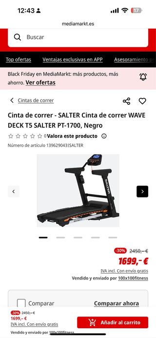 Cinta de Correr Salter Wave Deck T5