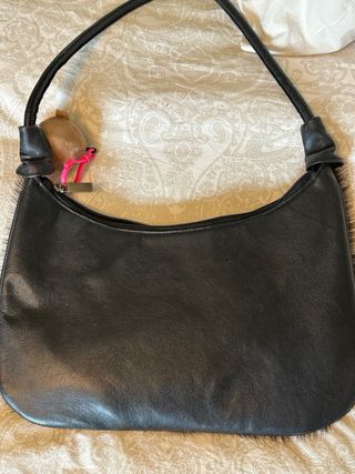 Bolso vintage pelo marrón bordado flores