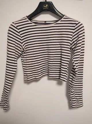 Top rayas blanco y azul