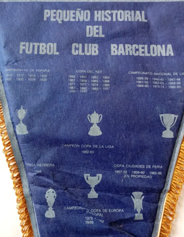 Banderín Vintage F.C. Barcelona Años 80