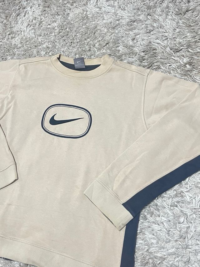 Nike Sudadera Vintage Beige Negra