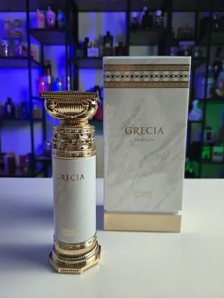 Perfume Grecia Árabe Dorado y Blanco