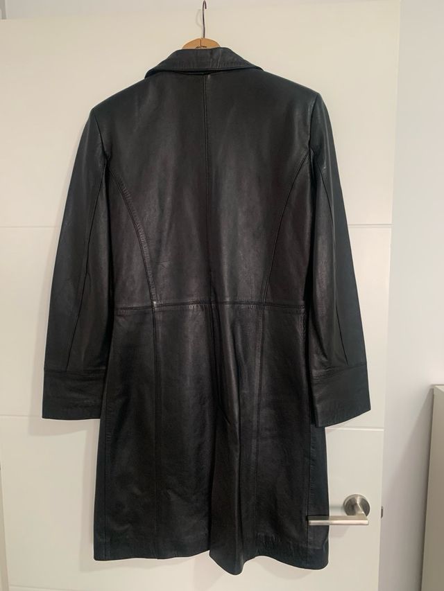 Abrigo de piel auténtico negro