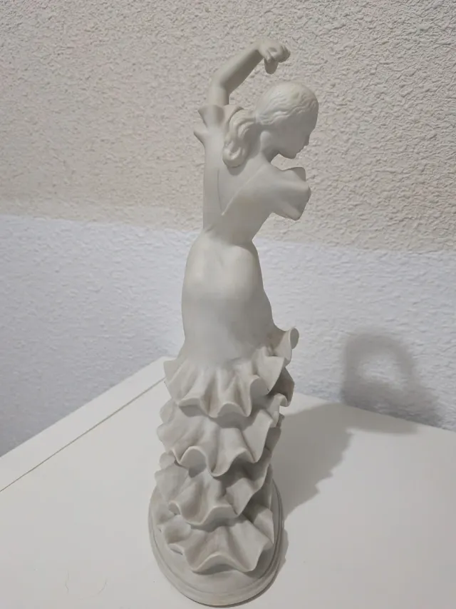 Figura Bailadora Flamenco Porcelana Blanca
