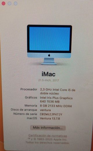 Apple iMac 21.5 Plata/Negro