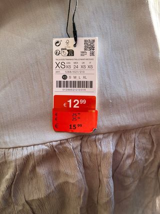 Falda gris claro Zara Talla XS