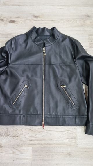 Cazadora Carolina Herrera Negra Mujer,de piel