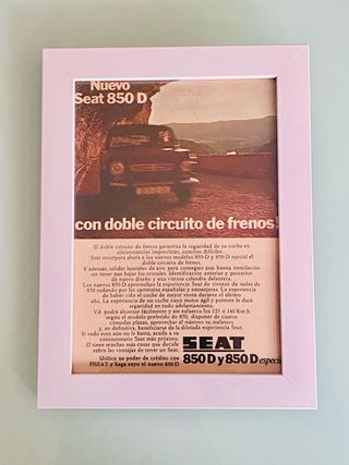 CUADRO PUBLICIDAD SEAT 850 D ANTIGUA RETRO VINTAGE