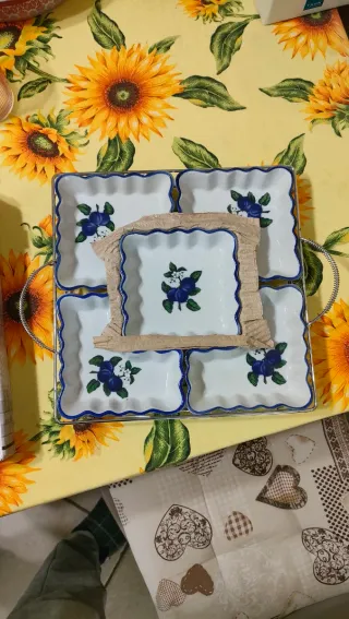 Antipastiera 6 vasetti ceramica