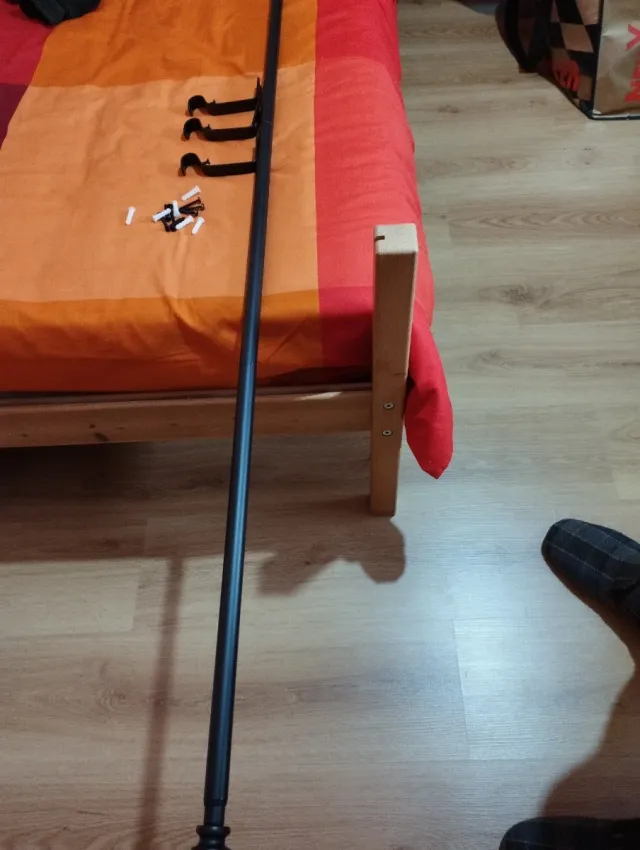 Juego de barras para cortinas negro