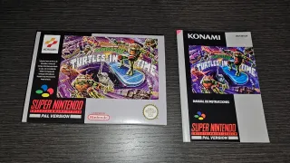 Caja y manual turtles in time snes