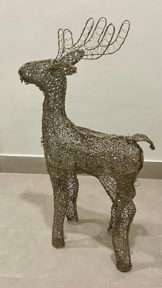 Reno Navideño Luminoso Dorado