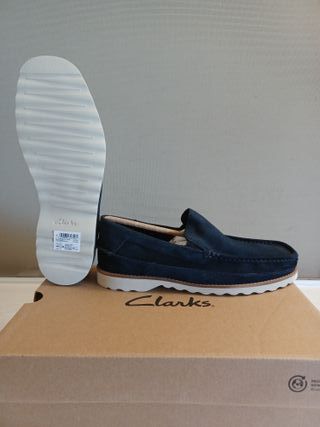 Mocasines Clarks Durleigh Edge Azul Talla 42.5