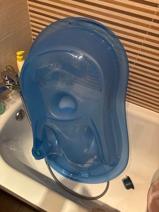 Bañera bebé transparente color azul oscuro