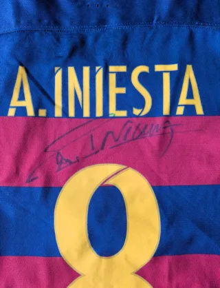 Camiseta FC Barcelona 2015-16 Iniesta Firmada