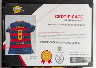 Camiseta FC Barcelona 2015-16 Iniesta Firmada