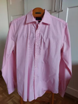 Camisa vestir caballero, color rosa Talla L