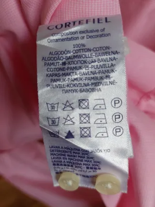 Camisa vestir caballero, color rosa Talla L