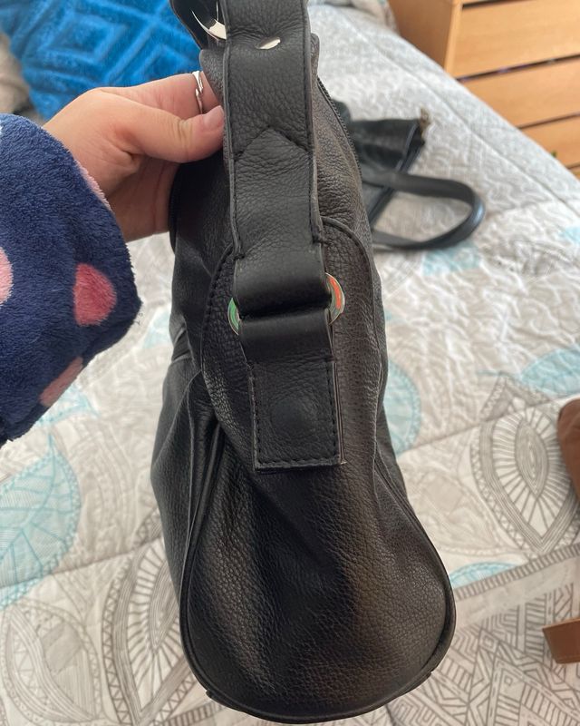 Bolso piel y ante negro