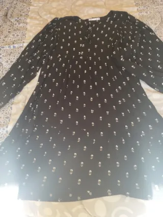 Vestido/Blusón negro estampado