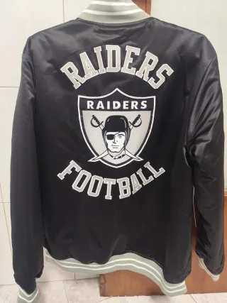 Chaqueta Raiders Negra y Plateada
