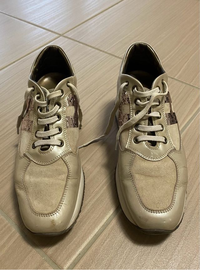 Scarpe Hogan Donna Beige/Oro